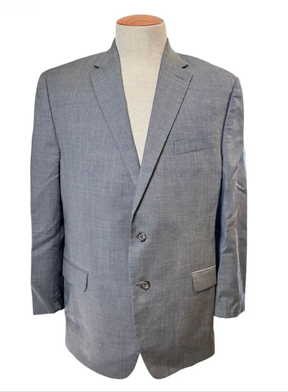 Lauren Ralph Lauren Men's 44R Grey 100% Wool 2-Button Blazer Sport Coat Jacket